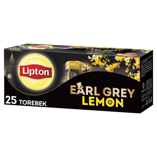 Herbata czarna aromatyzowana Lipton Earl Grey Lemon 25x2g - opinie w konesso.pl