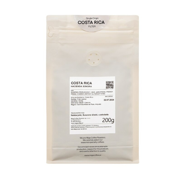 Kawa ziarnista Miga Costa Rica Sonora Omniroast 200g - NIEDOSTĘPNY