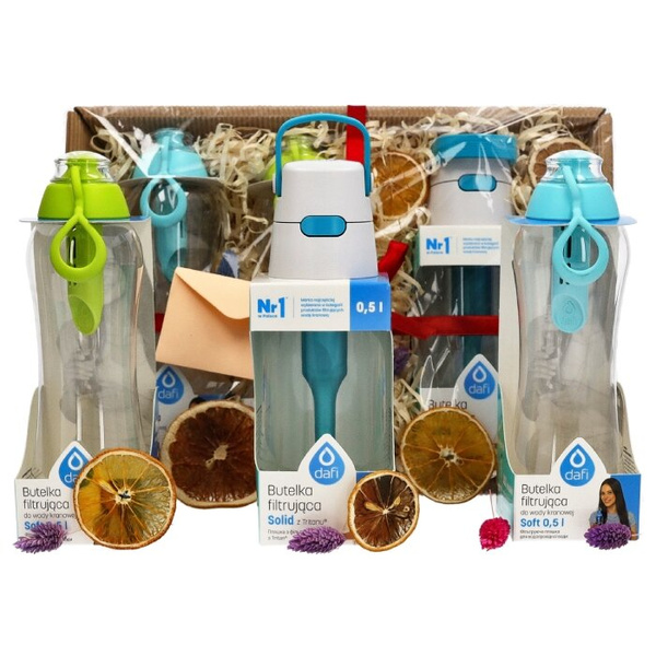 Zestaw prezentowy Dafi - 3 butelki filtrujące wodę 