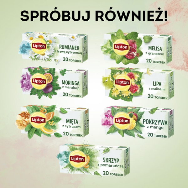 Herbatka ziołowa aromatyzowana Lipton Melisa z wiśnią 20x1,2g