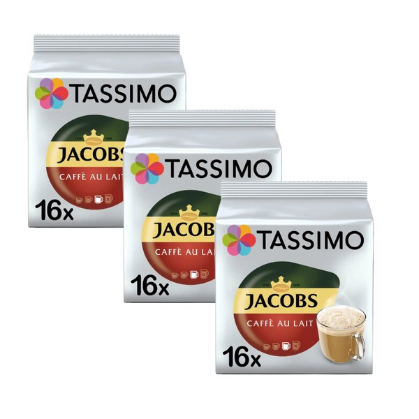 ZESTAW - Kapsułki Tassimo Jacobs Cafe Au Lait 3x16 szt.