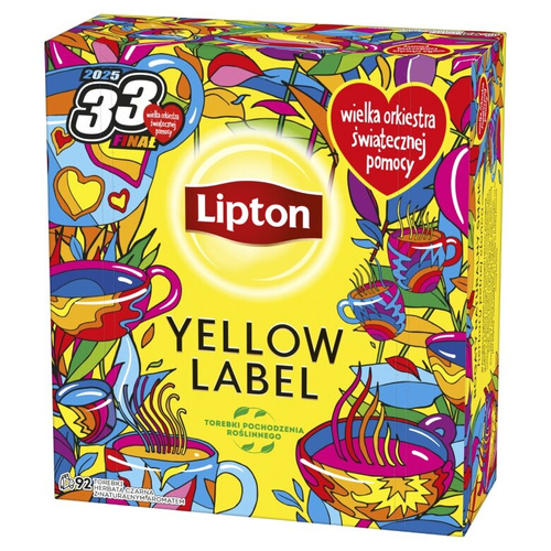 Herbata czarna Lipton Yellow Label 92x2g WOŚP – NIEDOSTĘPNY