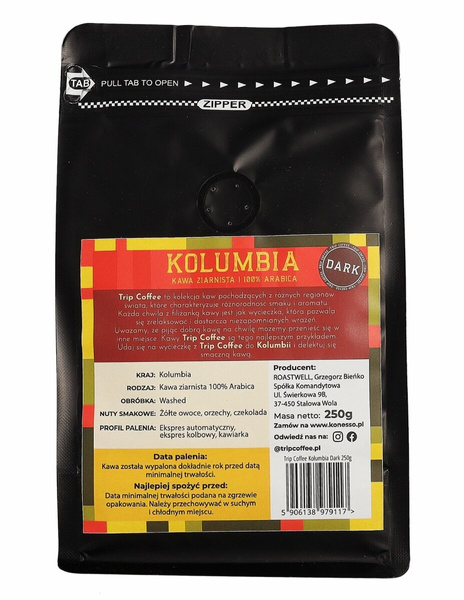 Kawa ziarnista Trip Coffee Kolumbia DARK 250g