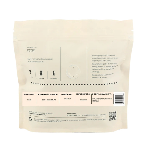 Kawa ziarnista Instytut Kawy Etiopia Buncho 250g