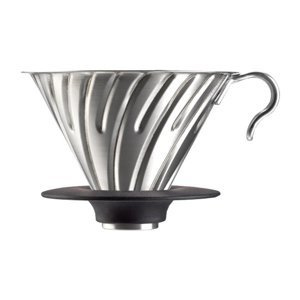 Metalowy Drip Hario V60-02 z silikonową podstawką - opinie w konesso.pl