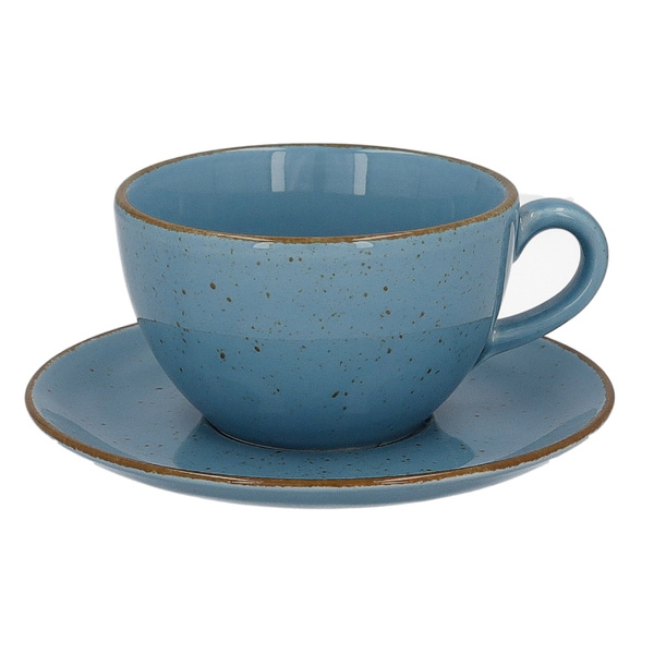 Filiżanka ze spodkiem Lubiana Aida ART 280 ml - Turkusowa