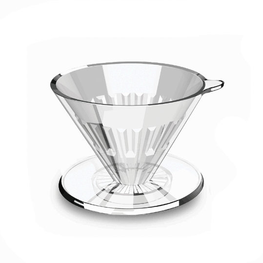 Plastikowy dripper Timemore Crystal Eye 02 Transparent Black