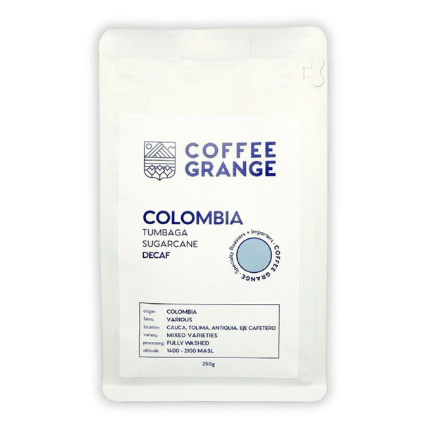 Kawa ziarnista Coffee Grange Colombia Tumbaga Sugarcane Decaf Washed 250g