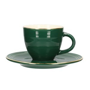 Filiżanka ze spodkiem HOMLA ELLIE 90 ml - Zielona