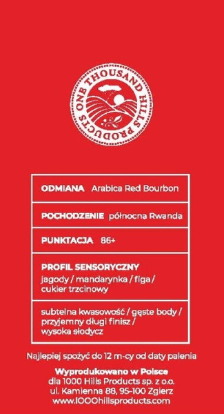 Kawa ziarnista RWANDA MUHABURA NATURAL ESPRESSO 1kg