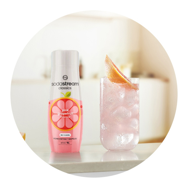 Zestaw Syrop SodaStream Różowy Grejpfrut 3x440 ml - Bez cukru + Torba