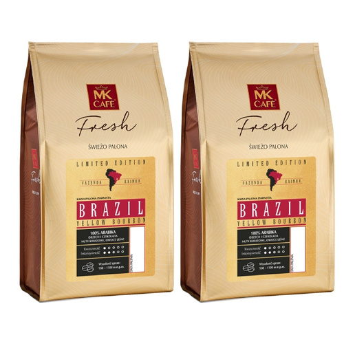ZESTAW - Kawa ziarnista MK Cafe Fresh Brazil Yellow Bourbon Fazenda Rainha 2x1kg