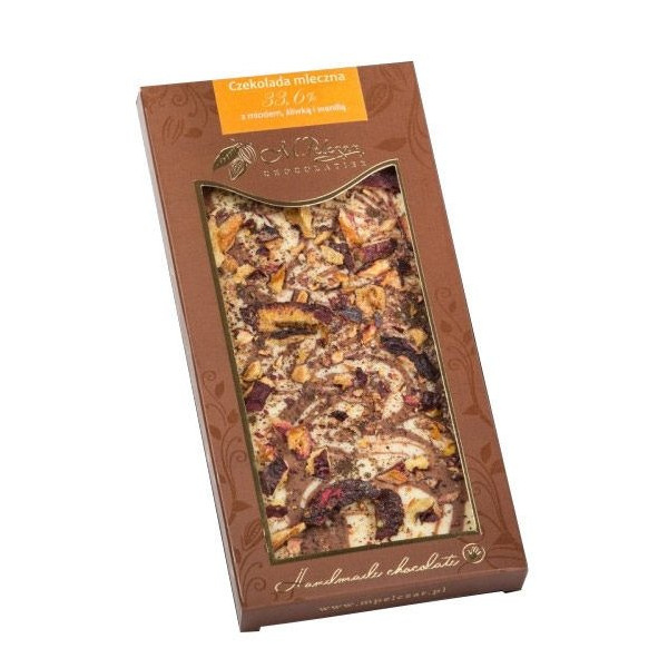 Biała czekolada M.Pelczar Chocolatier z miodem, śliwką i wanilią 85g
