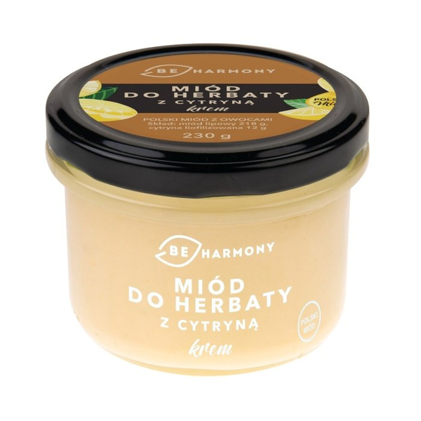 Miód do herbaty z cytryną - krem BEHARMONY 230g - NIEDOSTĘPNY