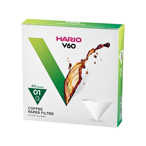Filtry papierowe do dripa Hario V60-01 40szt - opinie w konesso.pl