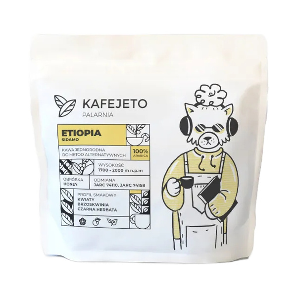 Kawa ziarnista Kafejeto Palarnia Etiopia Sidamo 250g – NIEDOSTĘPNY