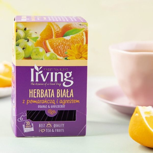 OUTLET - Herbata biała Irving Pomarańcza z agrestem 20x1,5g
