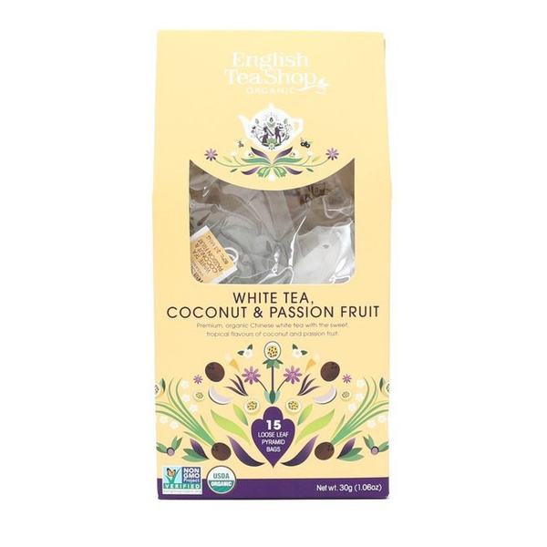 Biała herbata English Tea Shop White Tea Coconut & Passion Fruit 15x2g