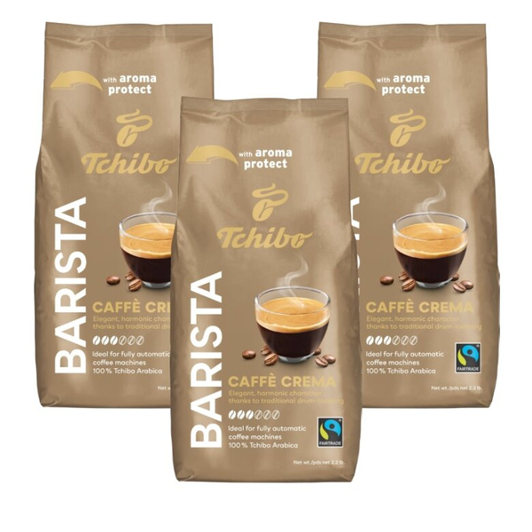 Zestaw 3x1kg Kawa ziarnista Tchibo Barista Caffé Crema 