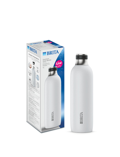 Butelka ze stali nierdzewnej BRITA  sodaTRIO 1l - Biała