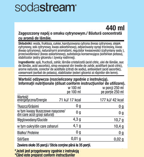 Syrop SodaStream Lemoniada 440 ml - NIEDOSTĘPNY