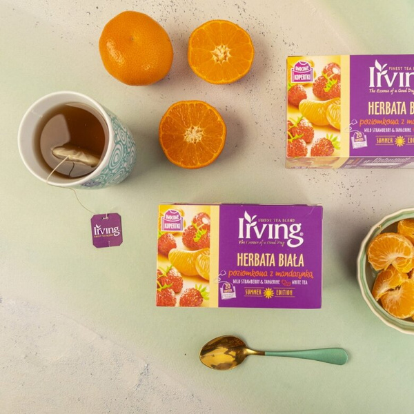 Herbata biała Irving Poziomkowa z mandarynką 20x1,5g