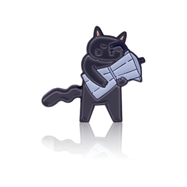 Przypinka - Kot z kawiarką – NIEDOSTĘPNY