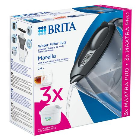 Dzbanek filtrujący BRITA Marella + 3x wkład MAXTRA PRO Pure Performance - Grafitowy