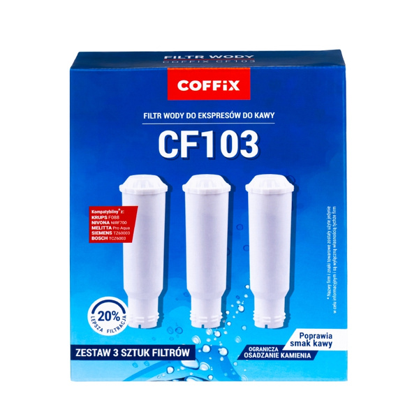 Zestaw 3 sztuk filtrów Coffix CF103 do ekspresu Melitta Nivona Krups Siemens Bosch - zamiennik