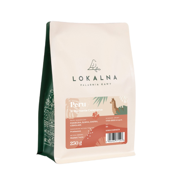 Kawa ziarnista Lokalna Palarnia Kawy Peru el Diamante Cajamarca Filtr 250g