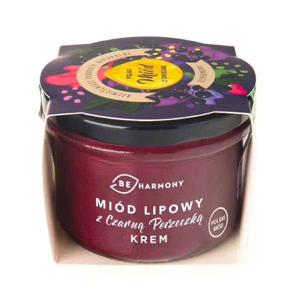 Miód lipowy z czarną porzeczką - krem mocno owocowy BEHARMONY 230g - NIEDOSTĘPNY