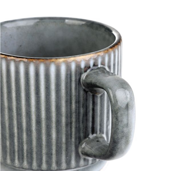 Kubek z uchem Homla LABARRO 250ml - Szary prążkowany - NIEDOSTĘPNY