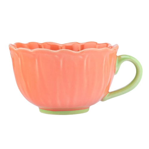 Filiżanka Altom Design Kwiat 350ml - Koralowa