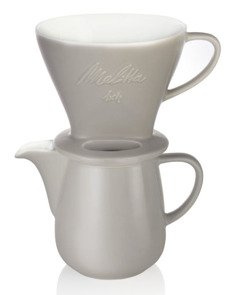 Melitta zestaw Porcelanowy Drip 1x4 + dzbanek - Szary