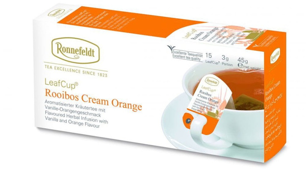 OUTLET - Ziołowa herbata Ronnefeldt Leaf Cup Rooibos Cream Orange 15x3g