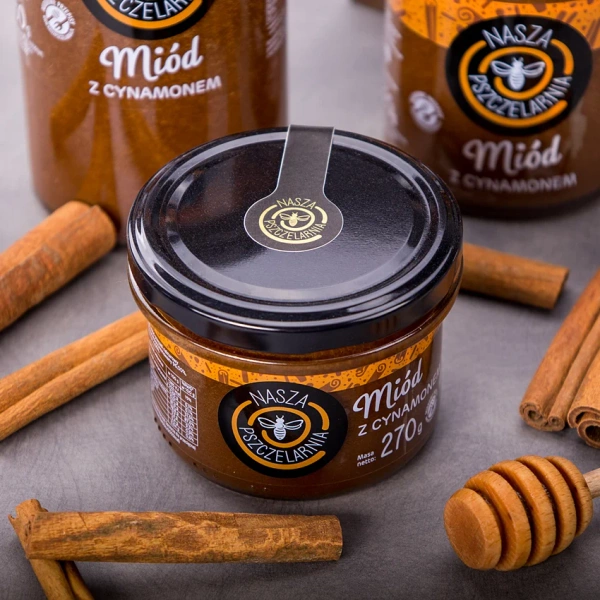 Miód z cynamonem Nasza Pszczelarnia 270g