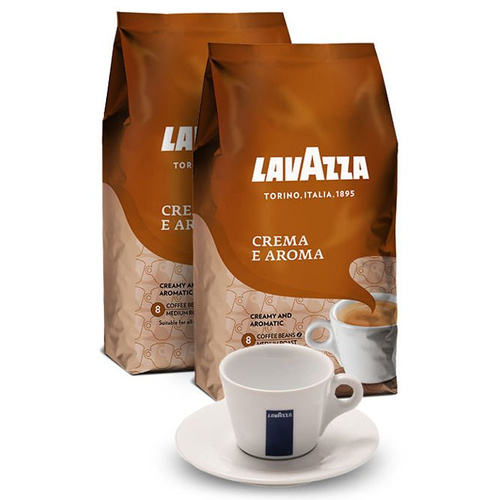 ZESTAW - Kawa Lavazza Crema e Aroma 2x1kg + Filiżanka Lavazza Cappuccino 160ml