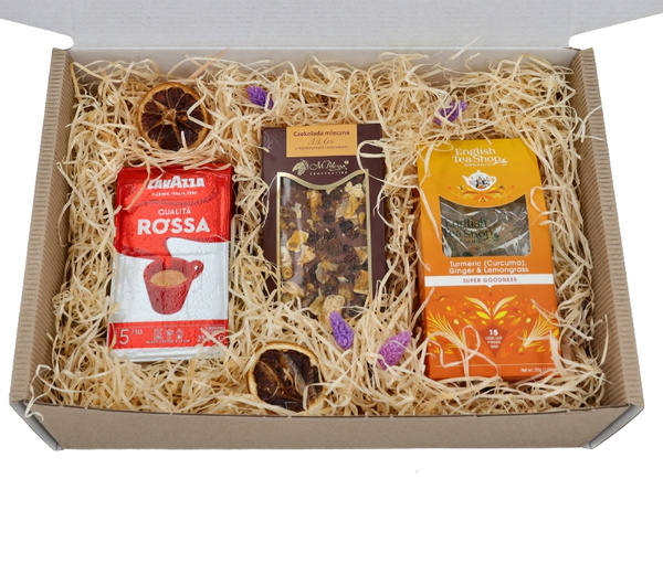 Zestaw prezentowy dla pracowników - Czekolada, kawa i herbata