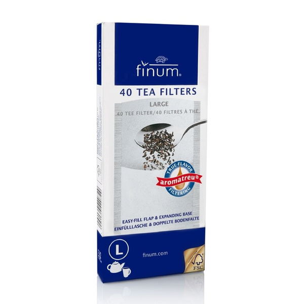 Filtry do herbaty Finum Teaflip L 40 szt. - Białe