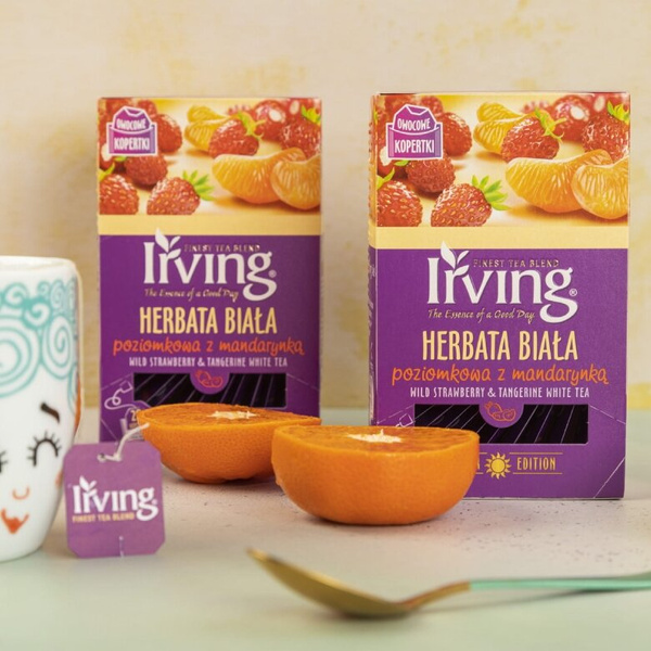 Herbata biała Irving Poziomkowa z mandarynką 20x1,5g