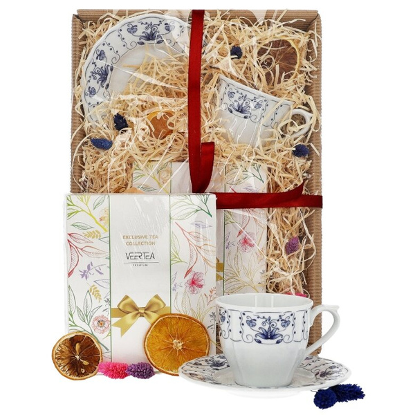 Zestaw prezentowy dla mamy z herbatą i filiżanką