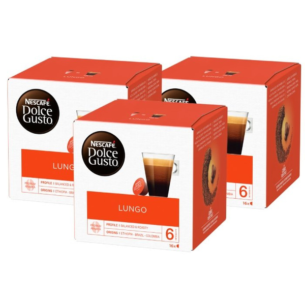 ZESTAW Kapsułki Nescafé Dolce Gusto Lungo 3x16 sztuk