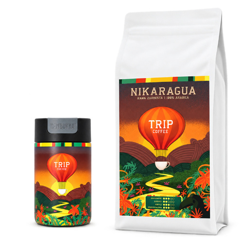 ZESTAW - Kawa ziarnista Trip Coffee Nikaragua 1kg + kubek termiczny