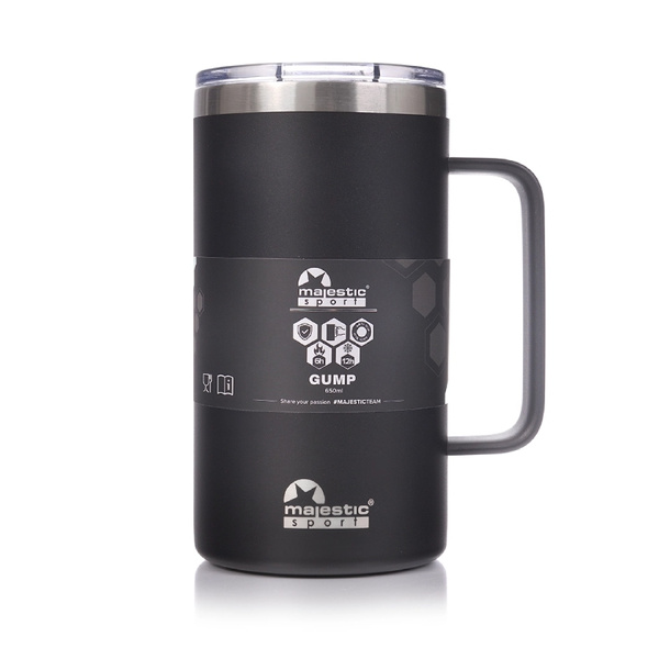 Kubek termiczny Majestic Sport Gump 650 ml - Czarny
