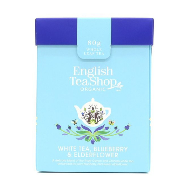 Biała herbata English Tea Shop White Tea Blueberry & Elderflower 80g