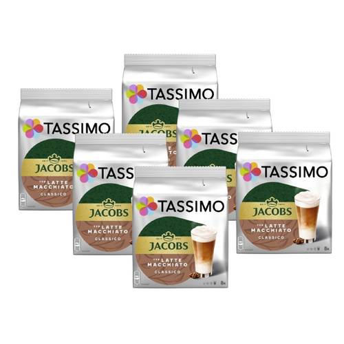ZESTAW - Kapsułki Tassimo Jacobs Latte Macchiato Classico 6x8 szt.