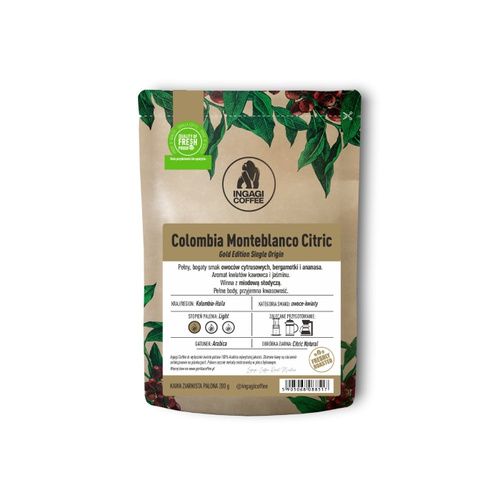Kawa ziarnista Ingagi Coffee Colombia Monteblanco Citric FILTR 100g