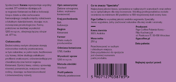 Kawa ziarnista Figa Bali Karana 250g