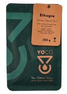 Kawa ziarnista YoCo Coffee Ethiopia Jimma MC Decaf Gr.I ESPRESSO 250g - NIEDOSTĘPNY - opinie w konesso.pl