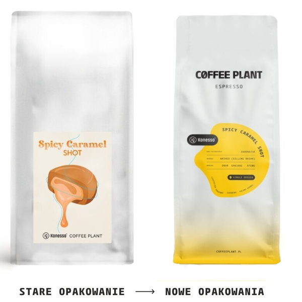Kawa ziarnista COFFEE PLANT Spicy Caramel Shot 1kg - NIEDOSTĘPNY